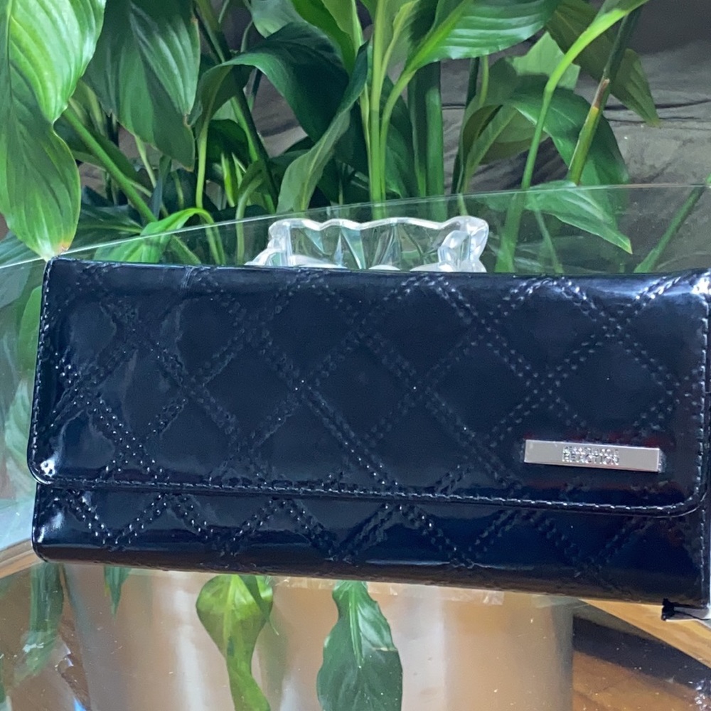 Kenneth Cole Black Clutch PVC Elongated Bag